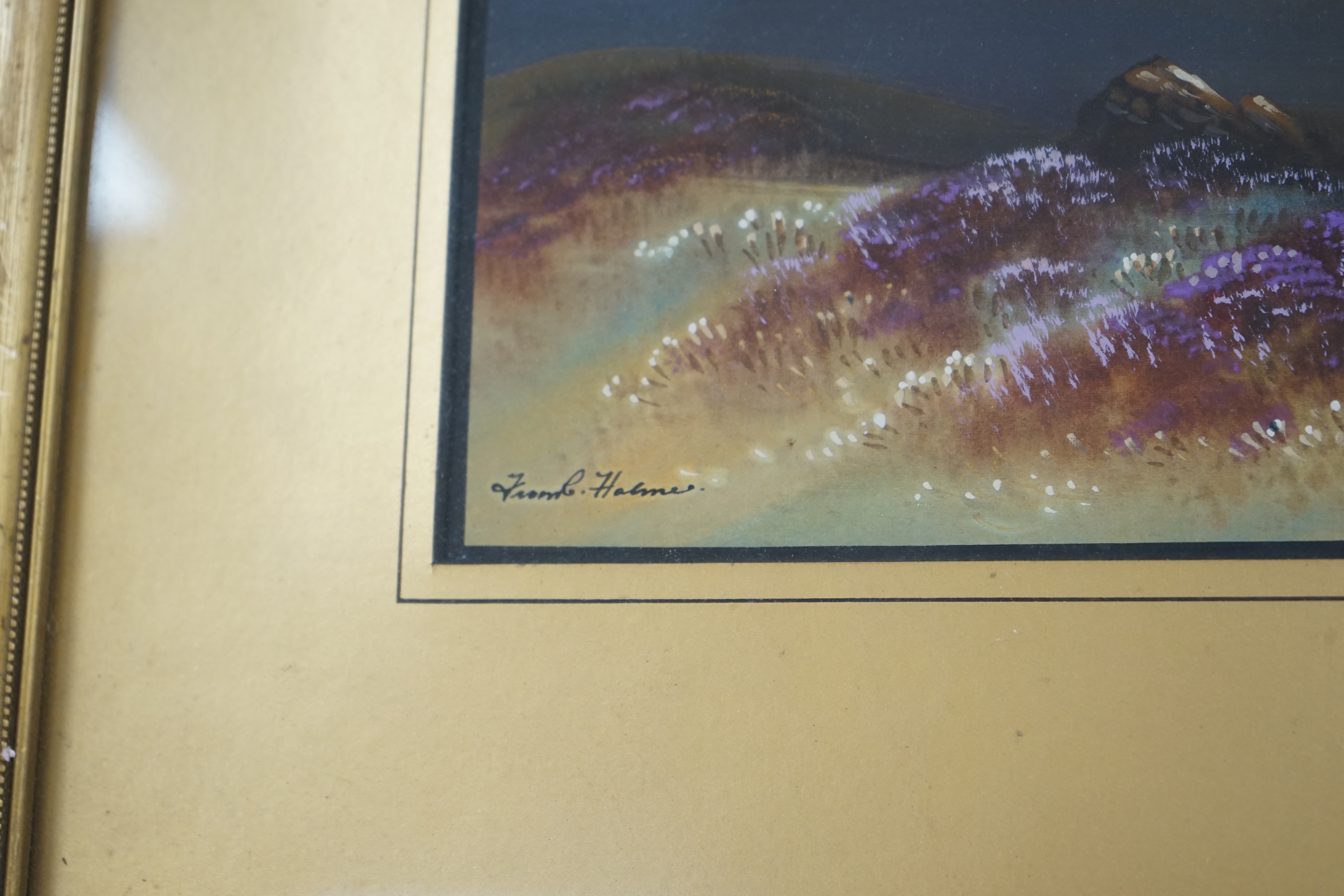 Frank Halmer, gouache, Moorland scene, signed, 25 x 27cm